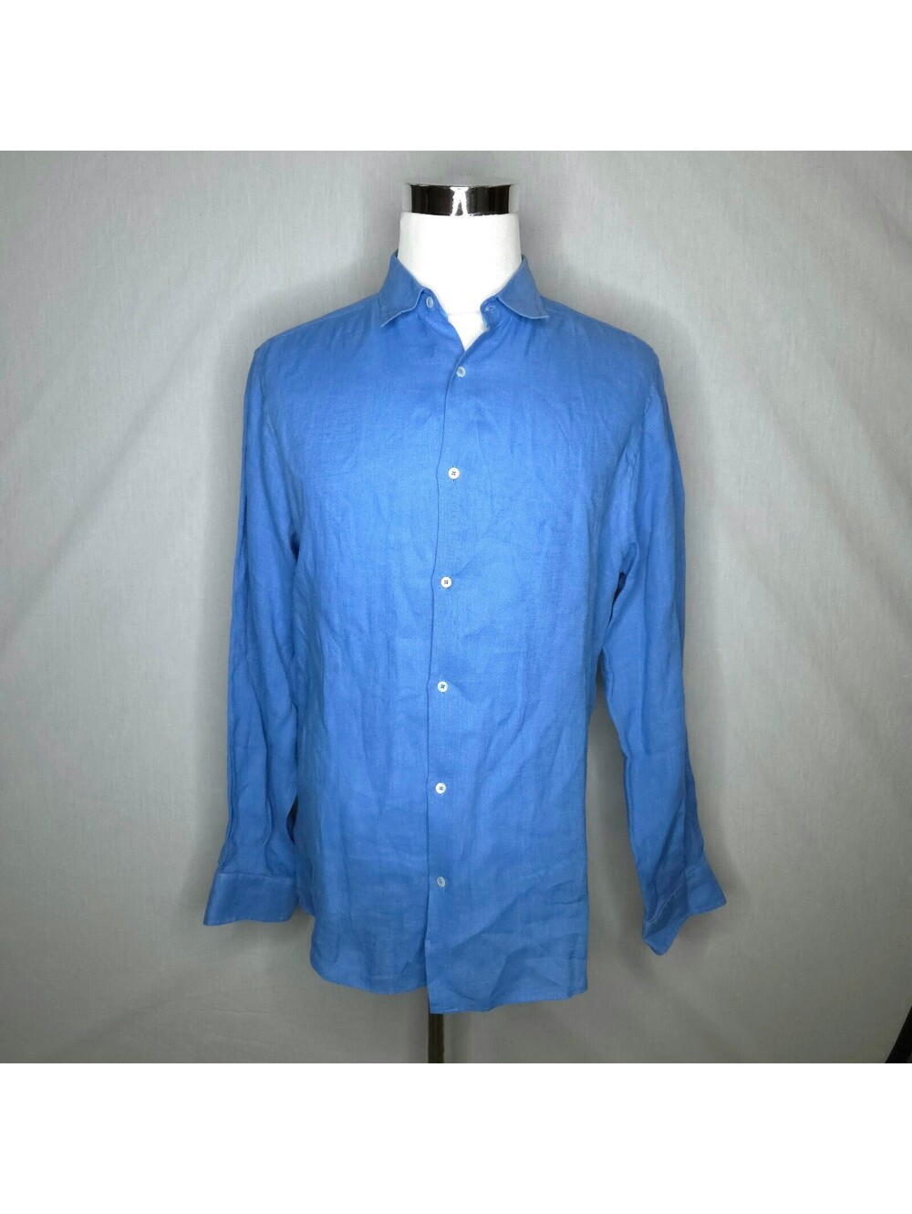 Men’s Le Sirenuse Positano 100% Linen Blue Button Up Shirt Sz XL
